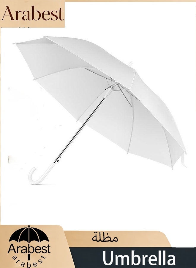 Arabest Umbrellas,Stick Umbrellas, Bulk Auto Open Windproof Stick Umbrellas,J Hook Handle Windproof Large Canopy Umbrella for Wedding Celebration,Rainy,Outdoor(Frosted) - Image 1